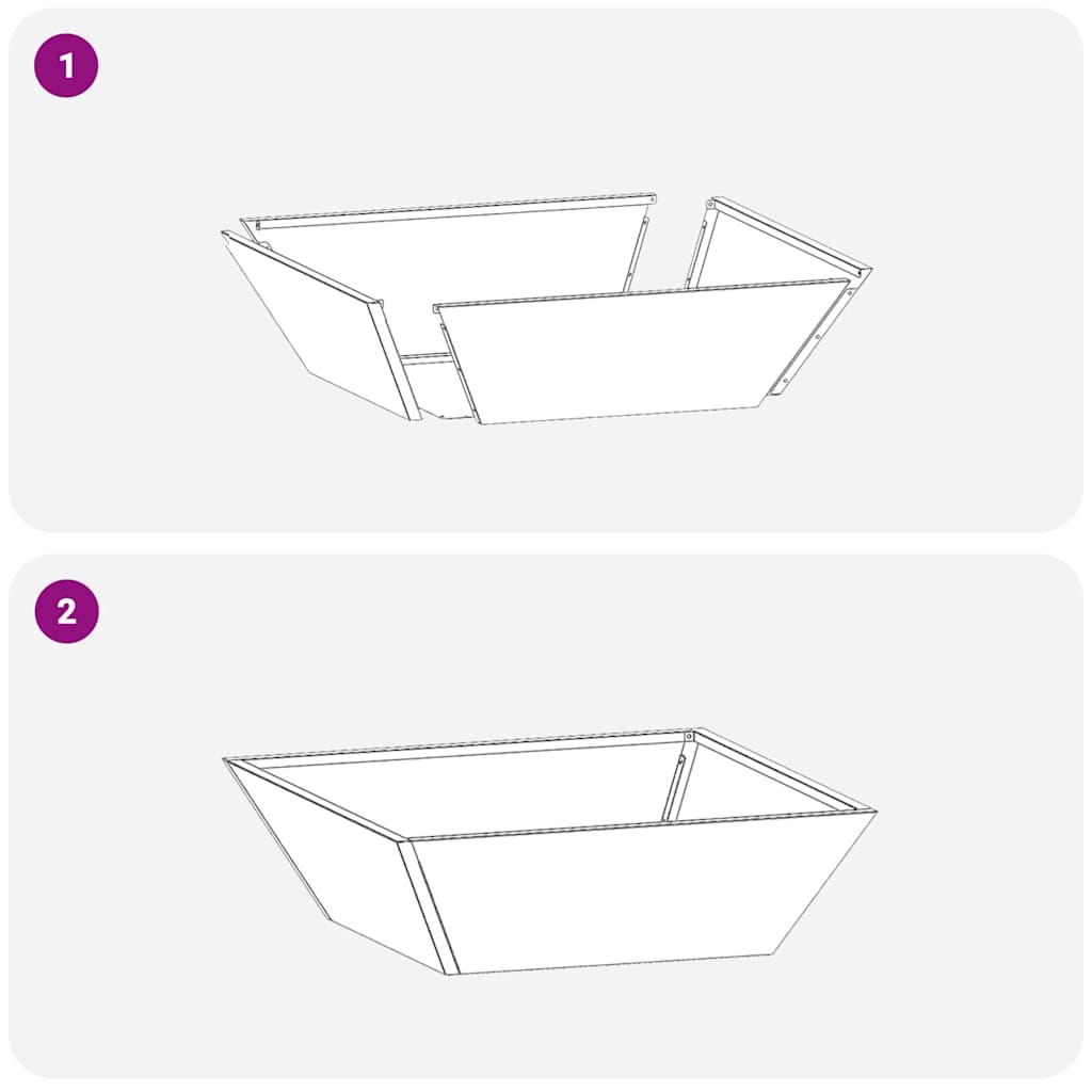 Sodo vazonas Balta 50 x 50 x 15 cm Šaltai valcuotas plienas