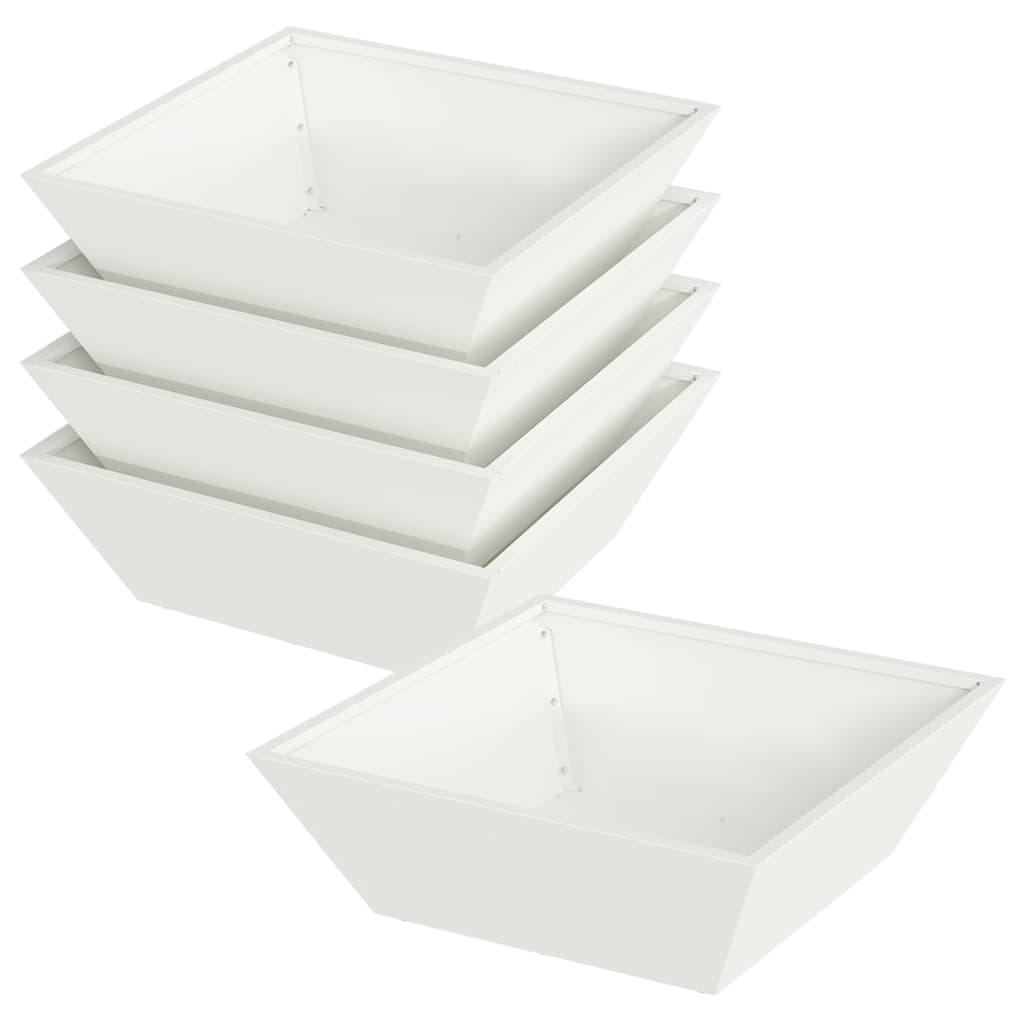 Sodo vazonas 5 pcs Balta 50 x 50 x 15 cm