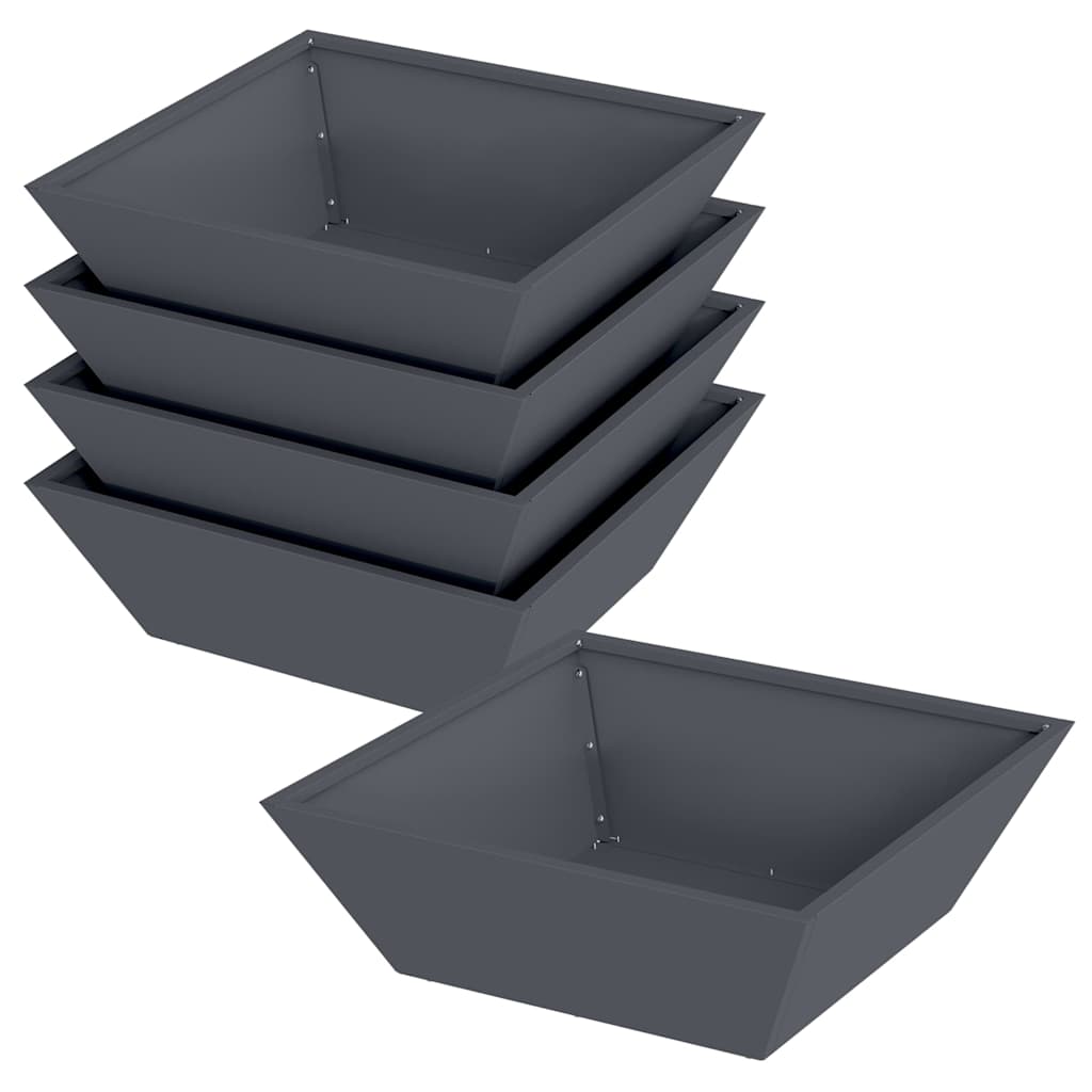 Sodo vazonas 5 pcs Antracitas 50 x 50 x 15 cm