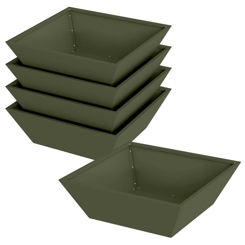 Sodo vazonas 5 pcs Alyvuogių žalia 50 x 50 x 15 cm