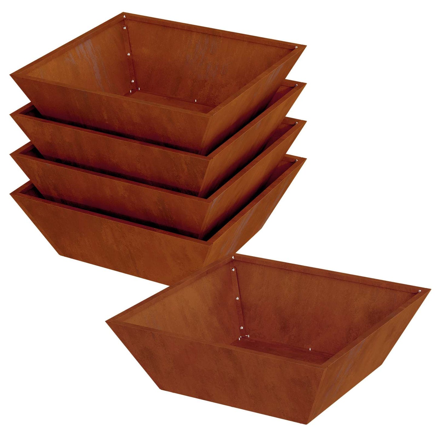 Sodo vazonas 5 pcs Rūdijanti 50 x 50 x 15 cm
