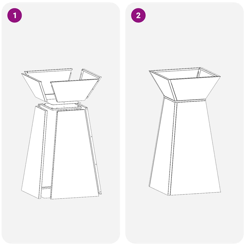Stulpinis sodinukas Sidabro 35 x 35 x 73 cm