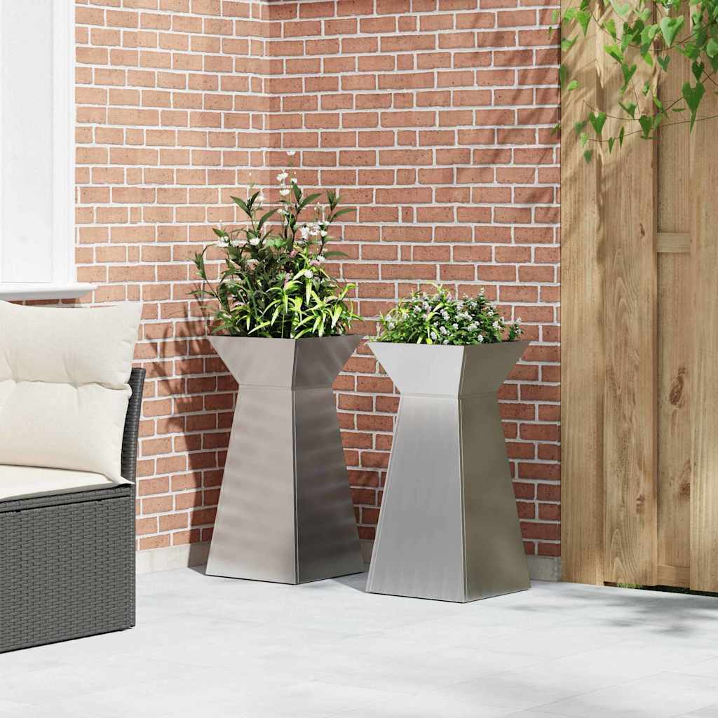 Stulpinis sodinukas 2 pcs Sidabro 35 x 35 x 73 cm