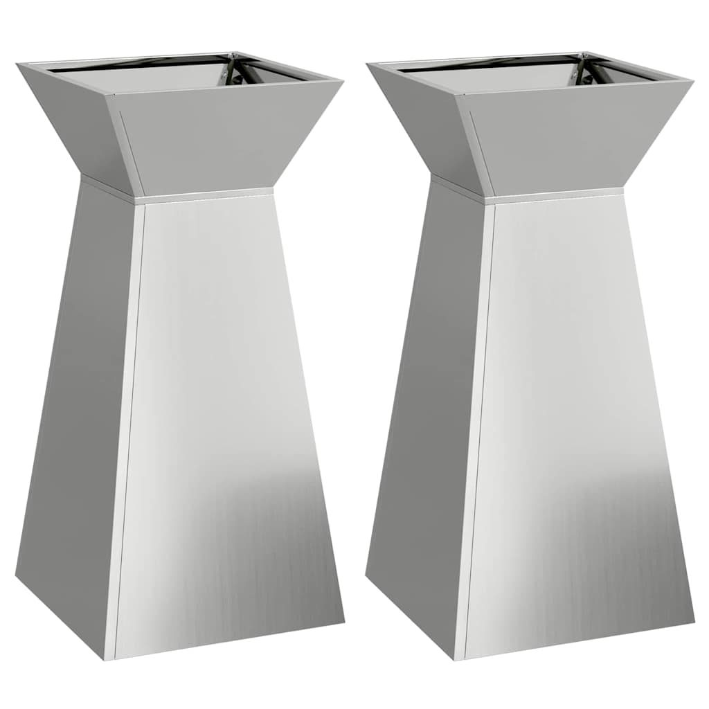 Stulpinis sodinukas 2 pcs Sidabro 35 x 35 x 73 cm