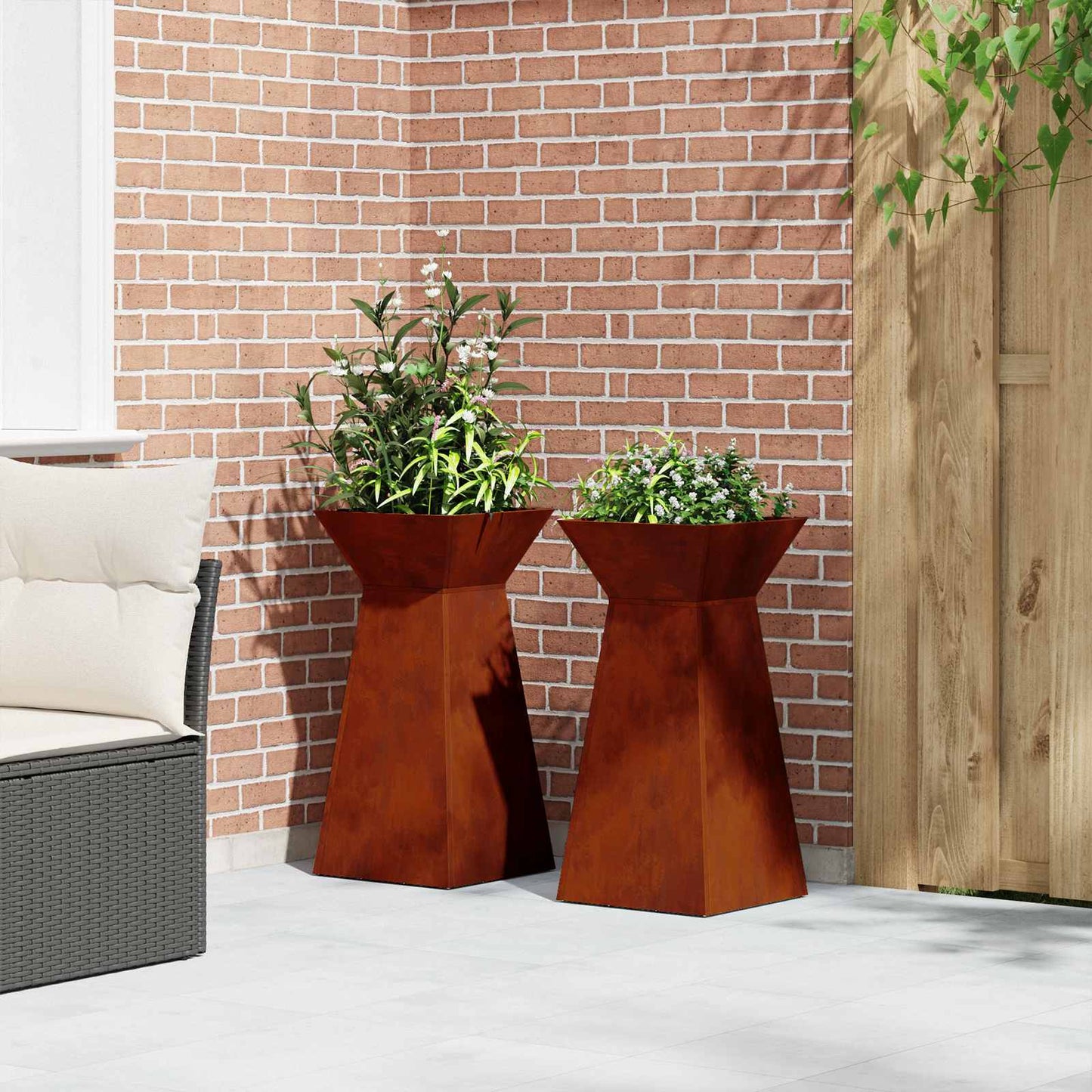 Stulpinis sodinukas 2 pcs Sidabro 35 x 35 x 73 cm