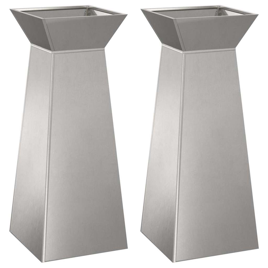 Stulpinis sodinukas 2 pcs Sidabro 40 x 40 x 100 cm
