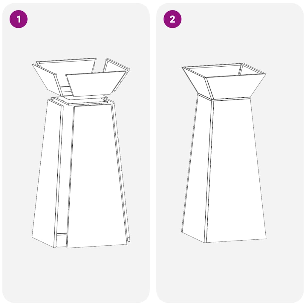 Stulpinis sodinukas Sidabro 40 x 40 x 100 cm