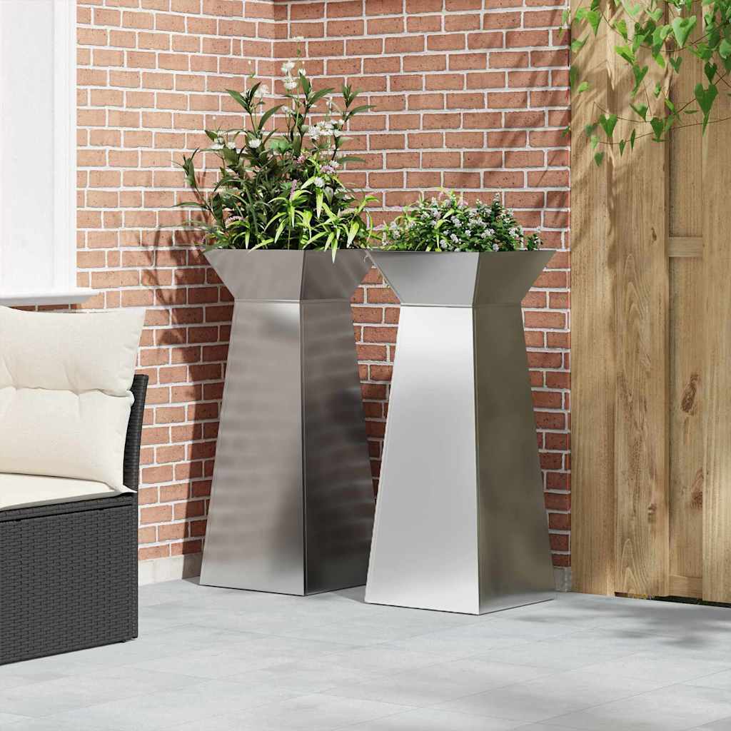 Stulpinis sodinukas 2 pcs Sidabro 40 x 40 x 100 cm