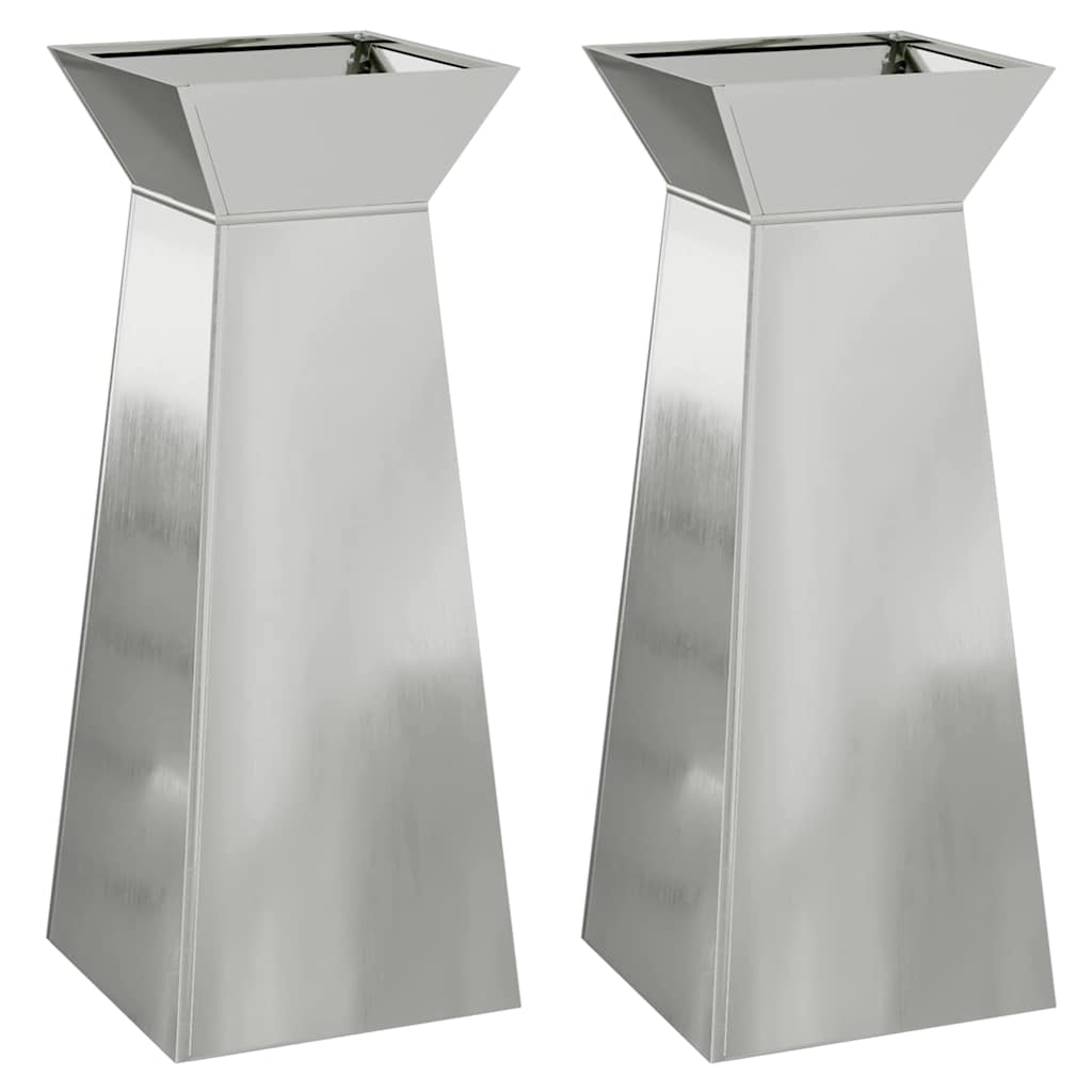 Stulpinis sodinukas 2 pcs Sidabro 40 x 40 x 100 cm