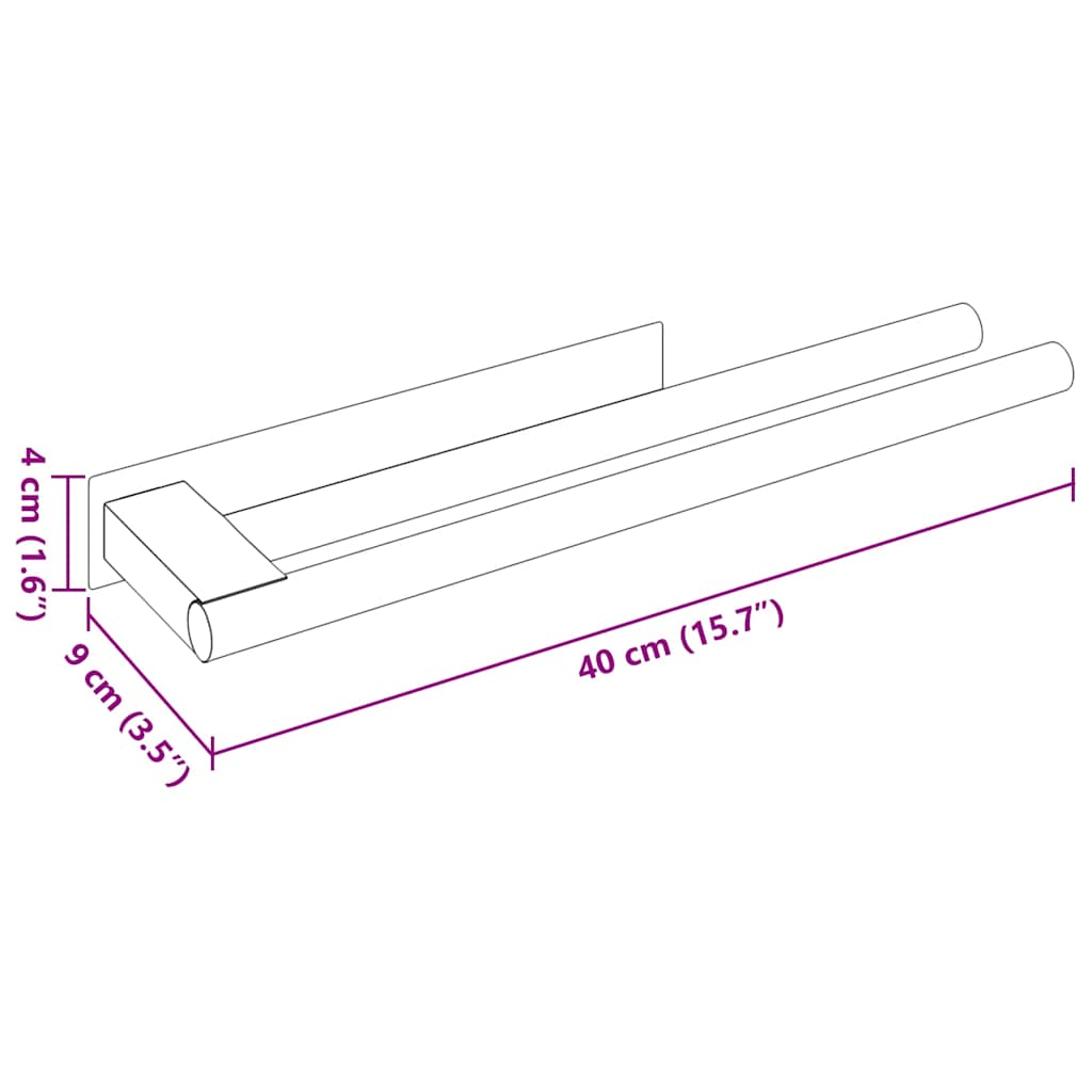 Rankšluosčių stovas Juoda 40 x 9 x 4 cm Nerūdijantis plienas