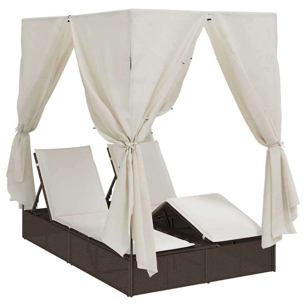 Dviejų vietų saulės gultas su stogu Ruda 205 x 129 x 200 cm