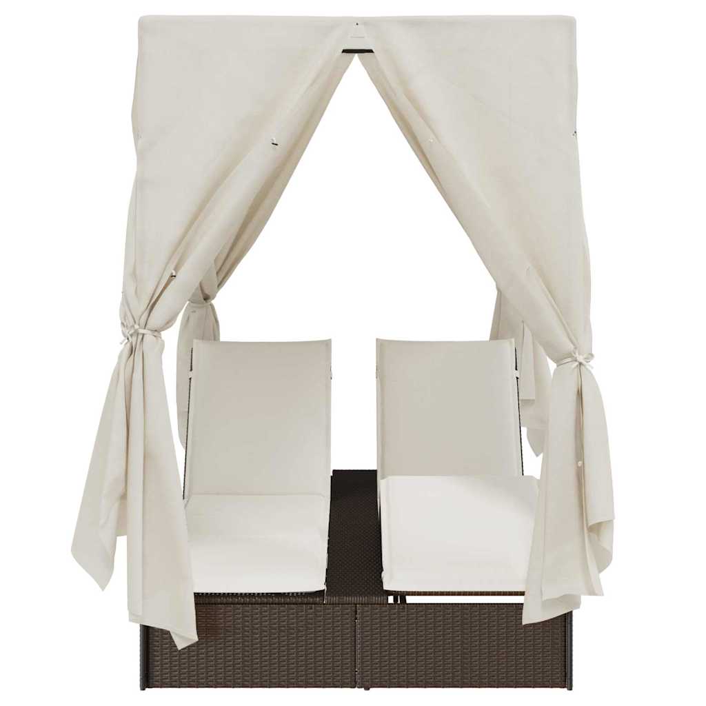 Dviejų vietų saulės gultas su stogu Ruda 205 x 129 x 200 cm