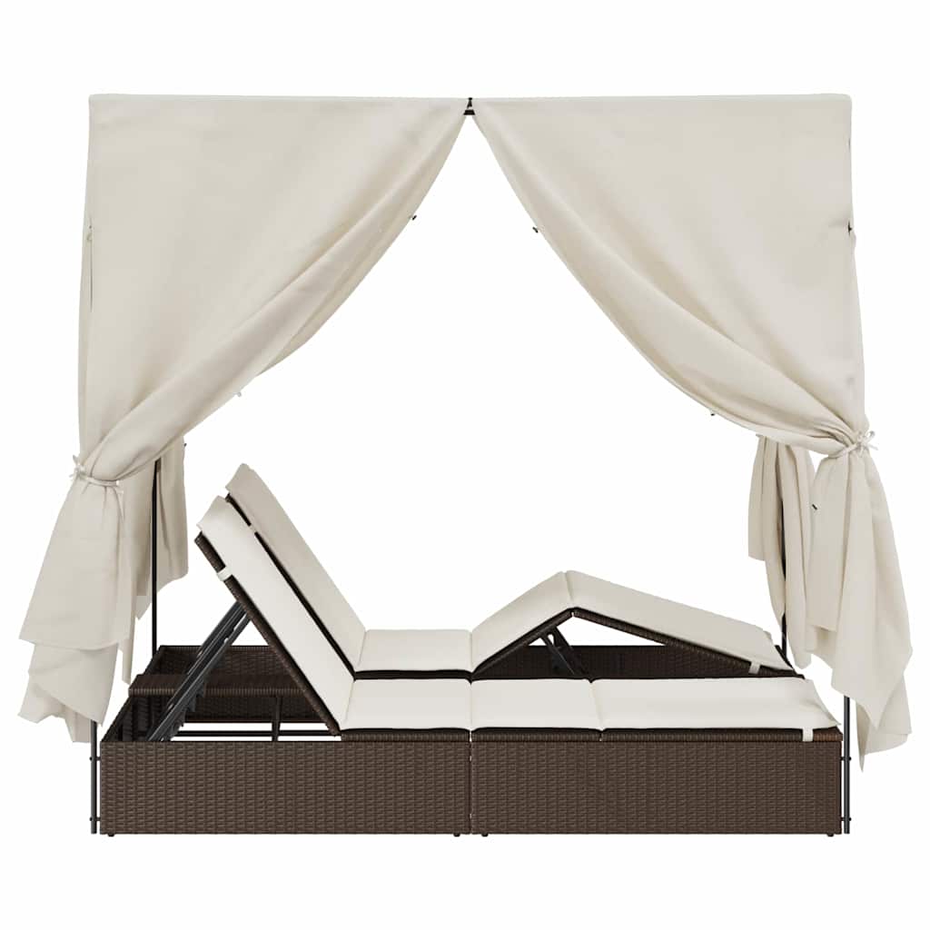 Dviejų vietų saulės gultas su stogu Ruda 205 x 129 x 200 cm