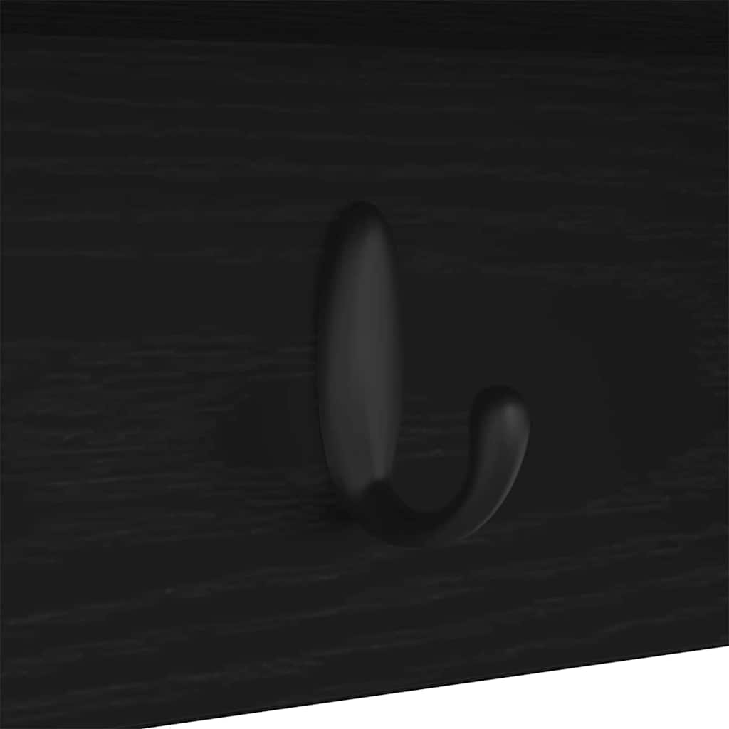 Prikabinamas paltas su lentyna juoda ąžuolo 50 x 16 x 26 cm