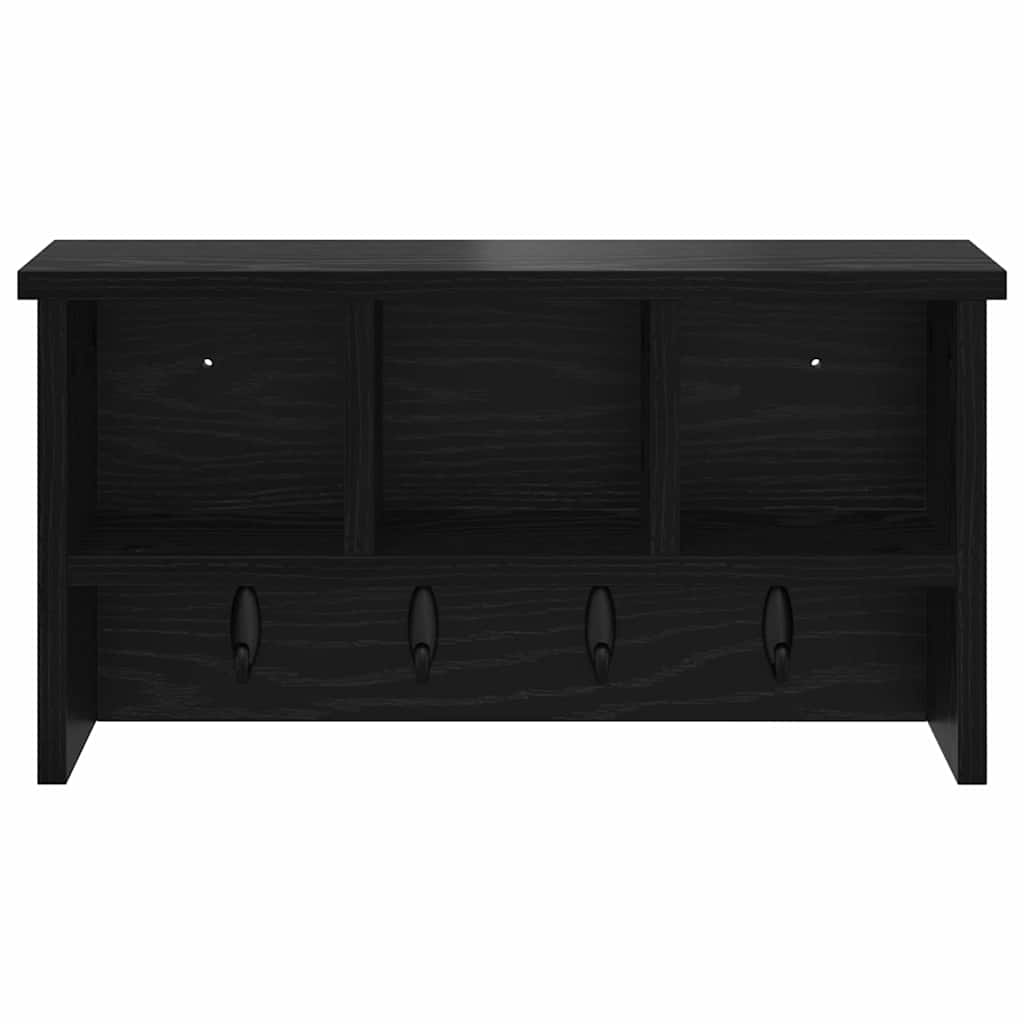 Prikabinamas paltas su lentyna juoda ąžuolo 50 x 16 x 26 cm