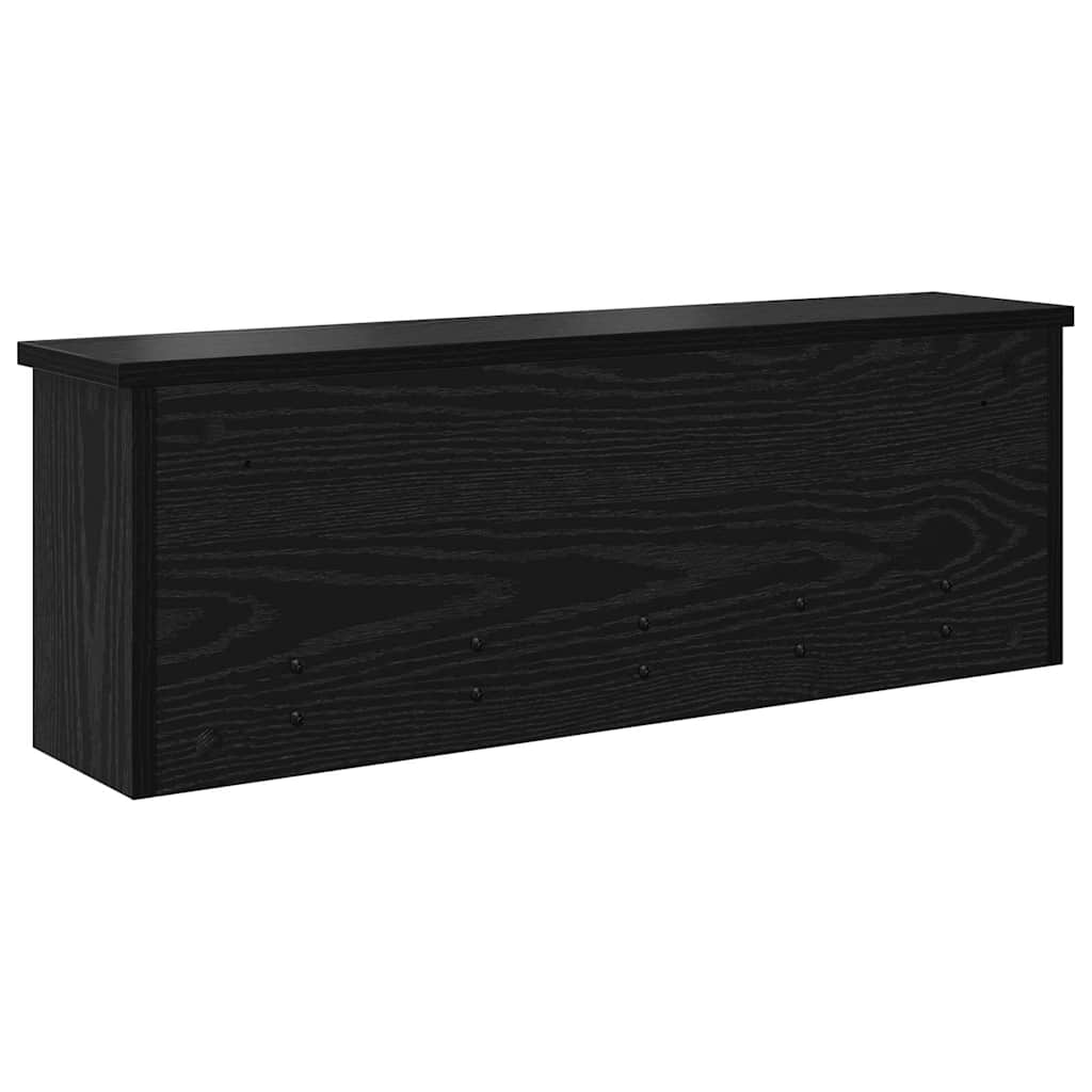 Prikabinamas paltas su lentyna juoda ąžuolo 75 x 16 x 26 cm