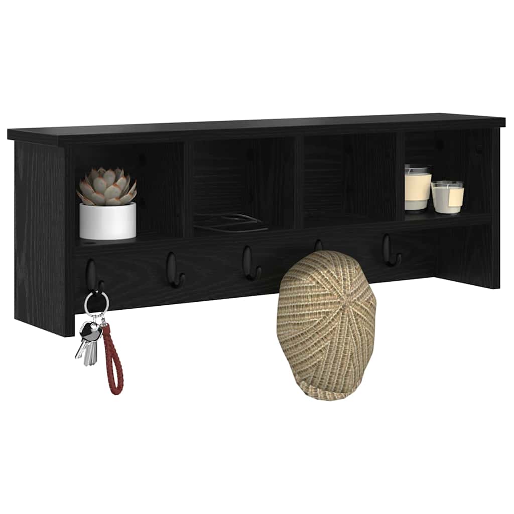 Prikabinamas paltas su lentyna juoda ąžuolo 75 x 16 x 26 cm