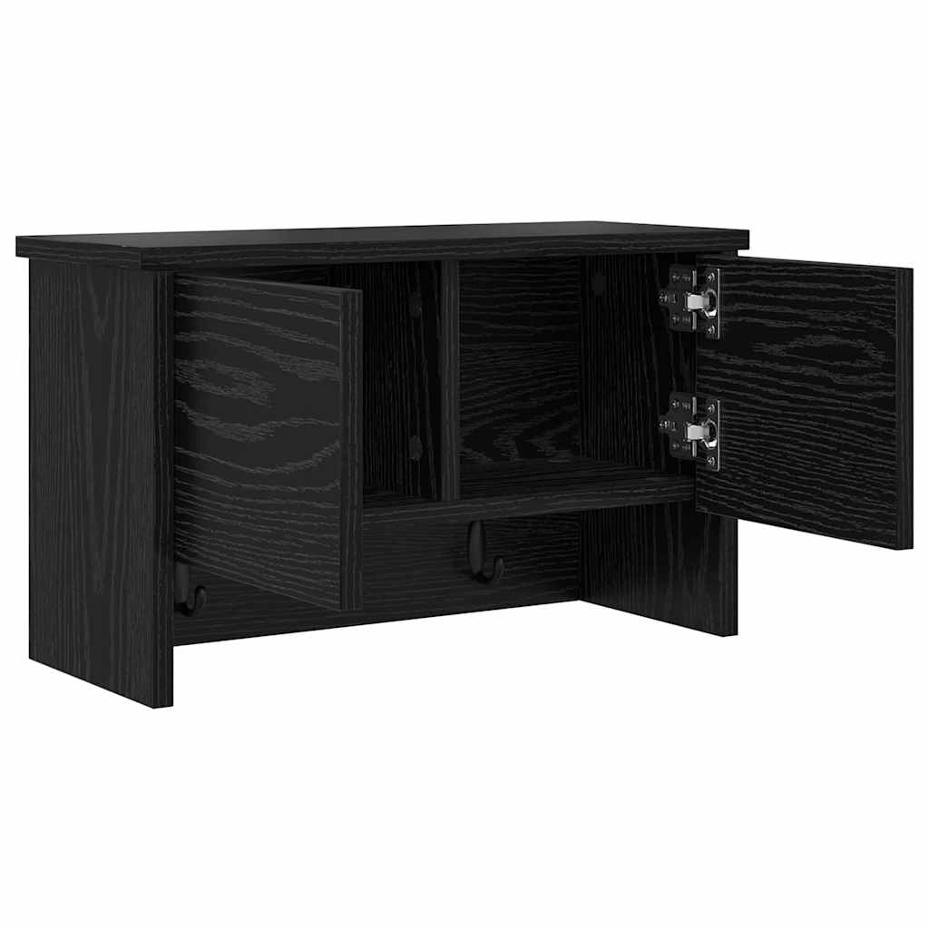 Prikabinamas paltas su lentyna juoda ąžuolo 50 x 20 x 30 cm