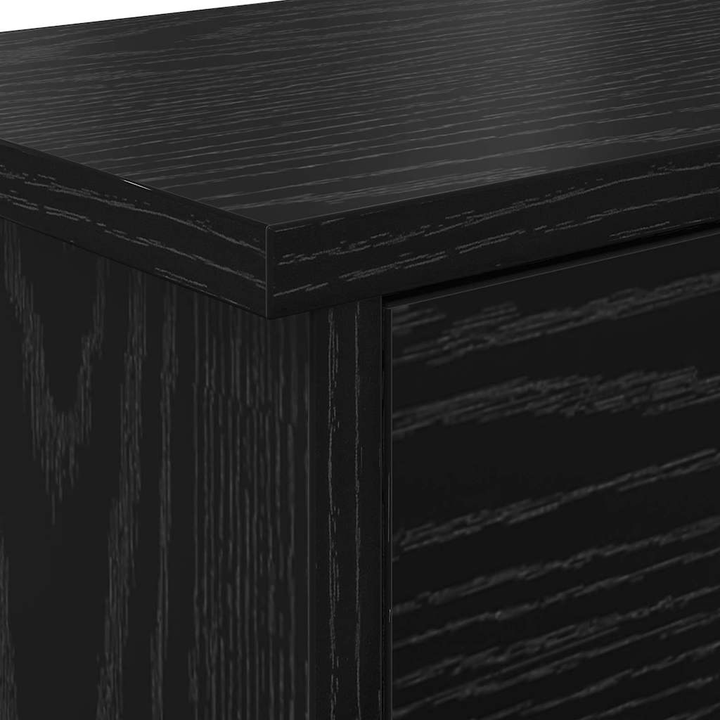 Prikabinamas paltas su lentyna juoda ąžuolo 80 x 20 x 30 cm