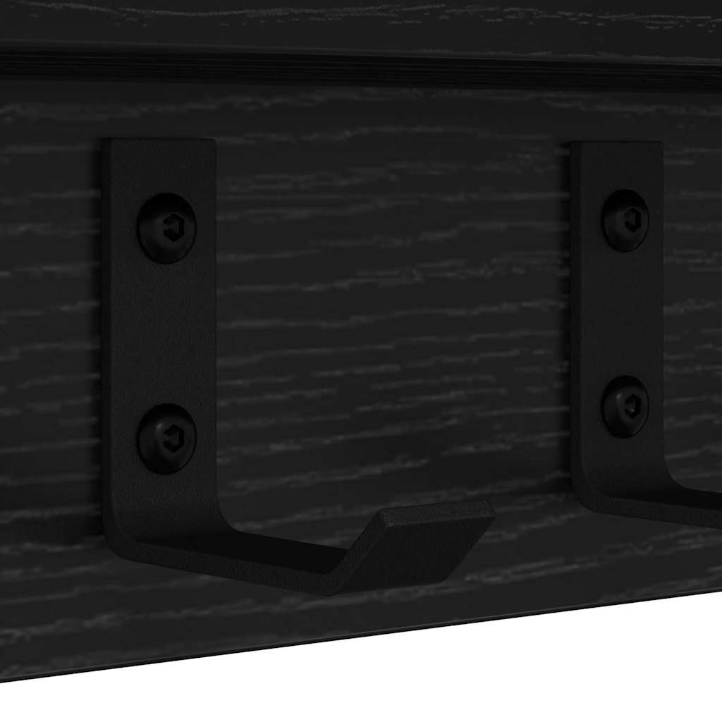 Prikabinamas paltas su lentyna juoda ąžuolo 40 x 10.5 x 10.5 cm