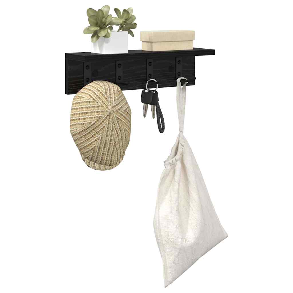 Prikabinamas paltas su lentyna juoda ąžuolo 40 x 10.5 x 10.5 cm