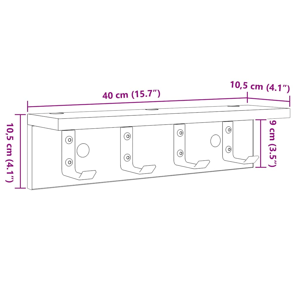 Prikabinamas paltas Amatininkų ąžuolas 40 x 10,5 x 10,5 cm