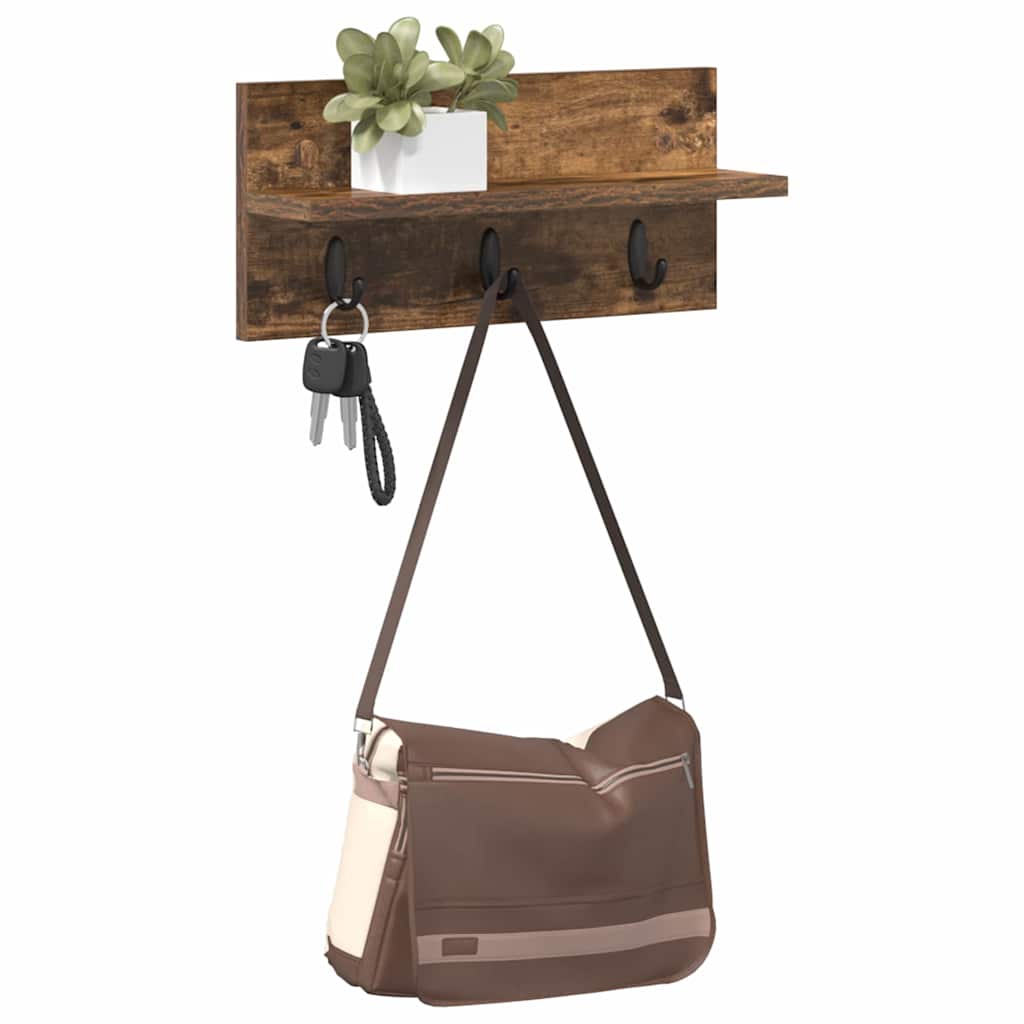 Prikabinamas paltas su lentyna Dūminio ąžuolo 40 x 10.5 x 18 cm