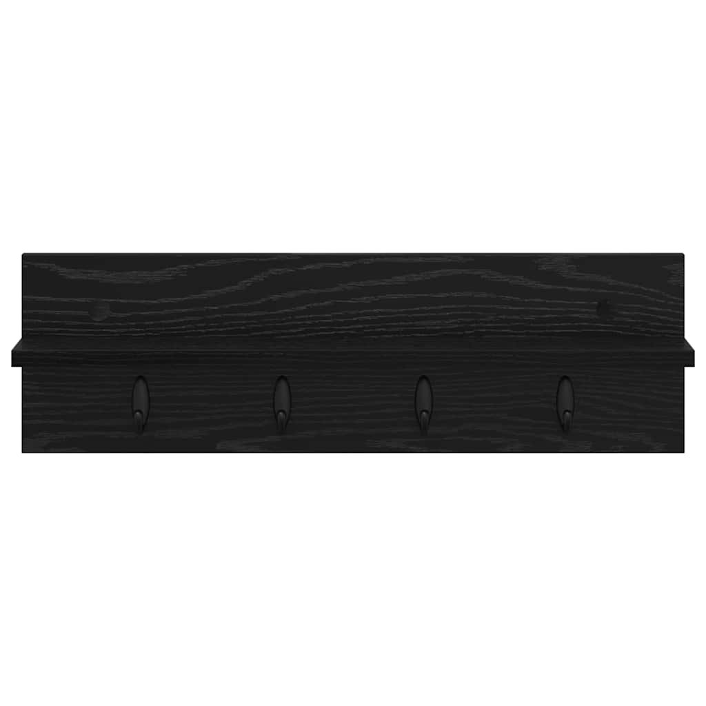 Prikabinamas paltas su lentyna juoda ąžuolo 60 x 10.5 x 18 cm