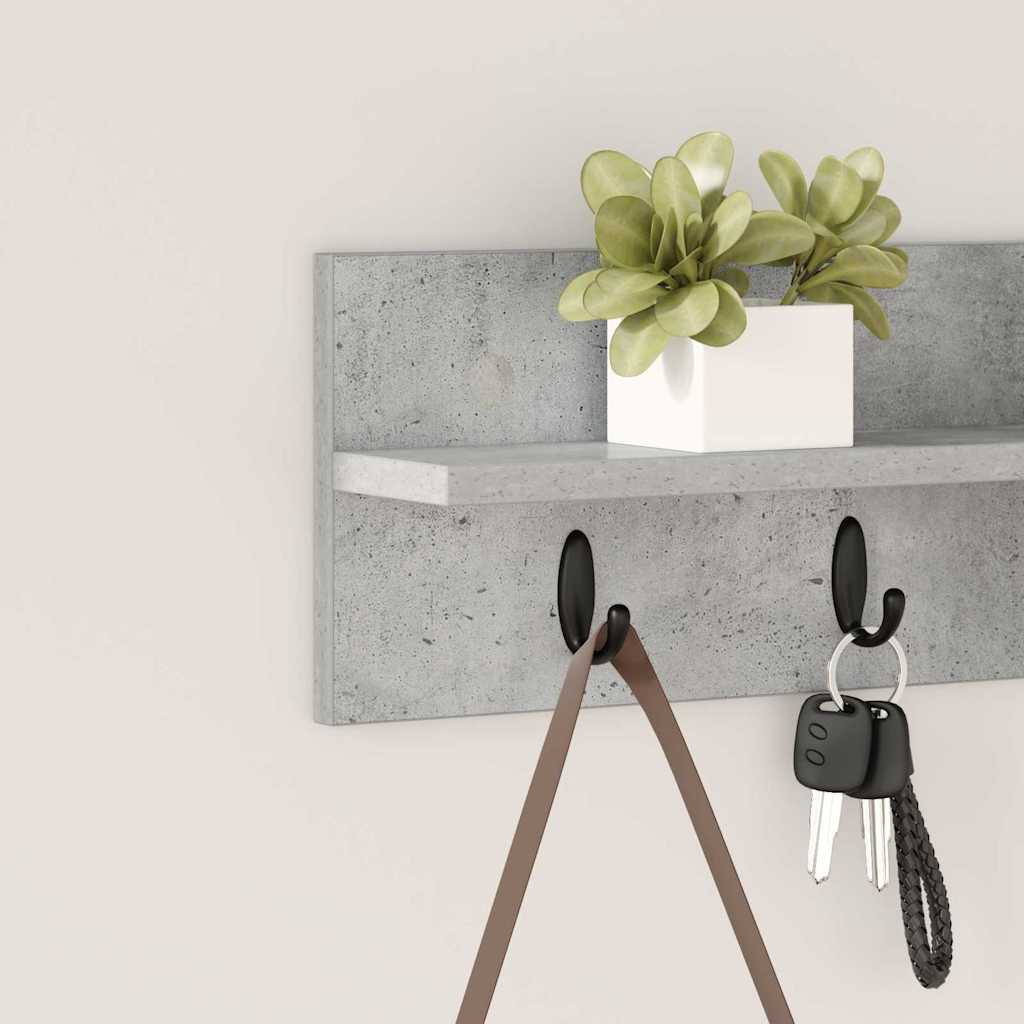 Prikabinamas paltas su lentyna Betono pilka 60 x 10.5 x 18 cm