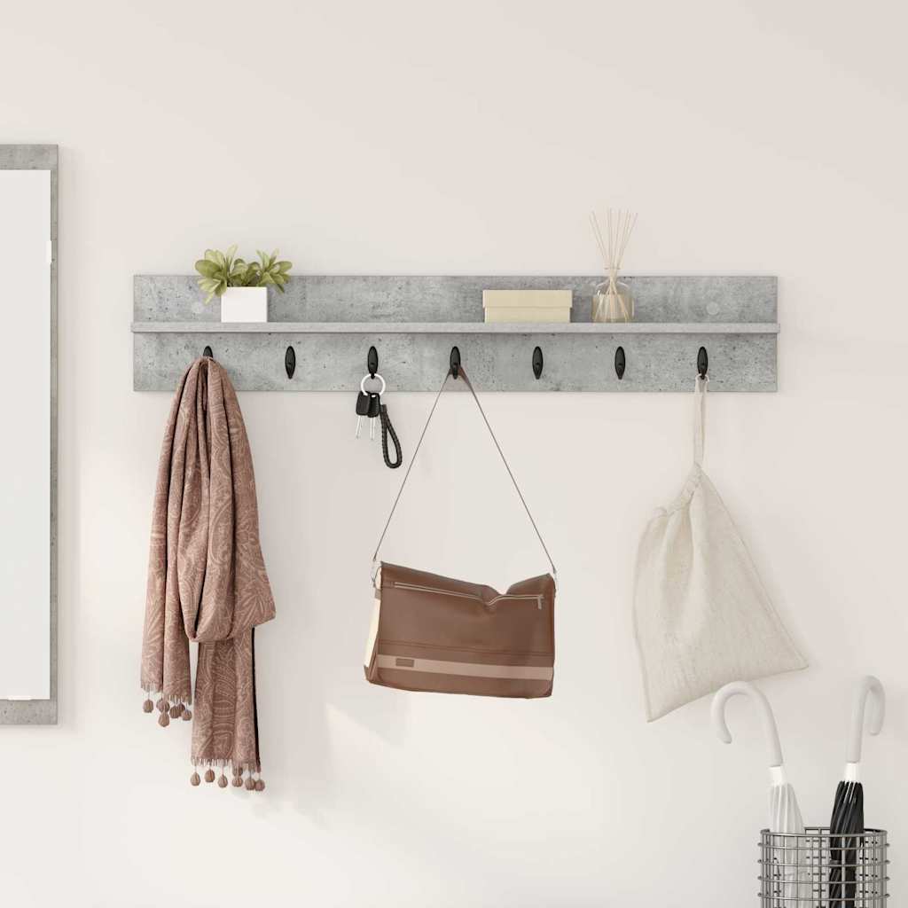 Prikabinamas paltas su lentyna Betono pilka 100 x 10.5 x 18 cm