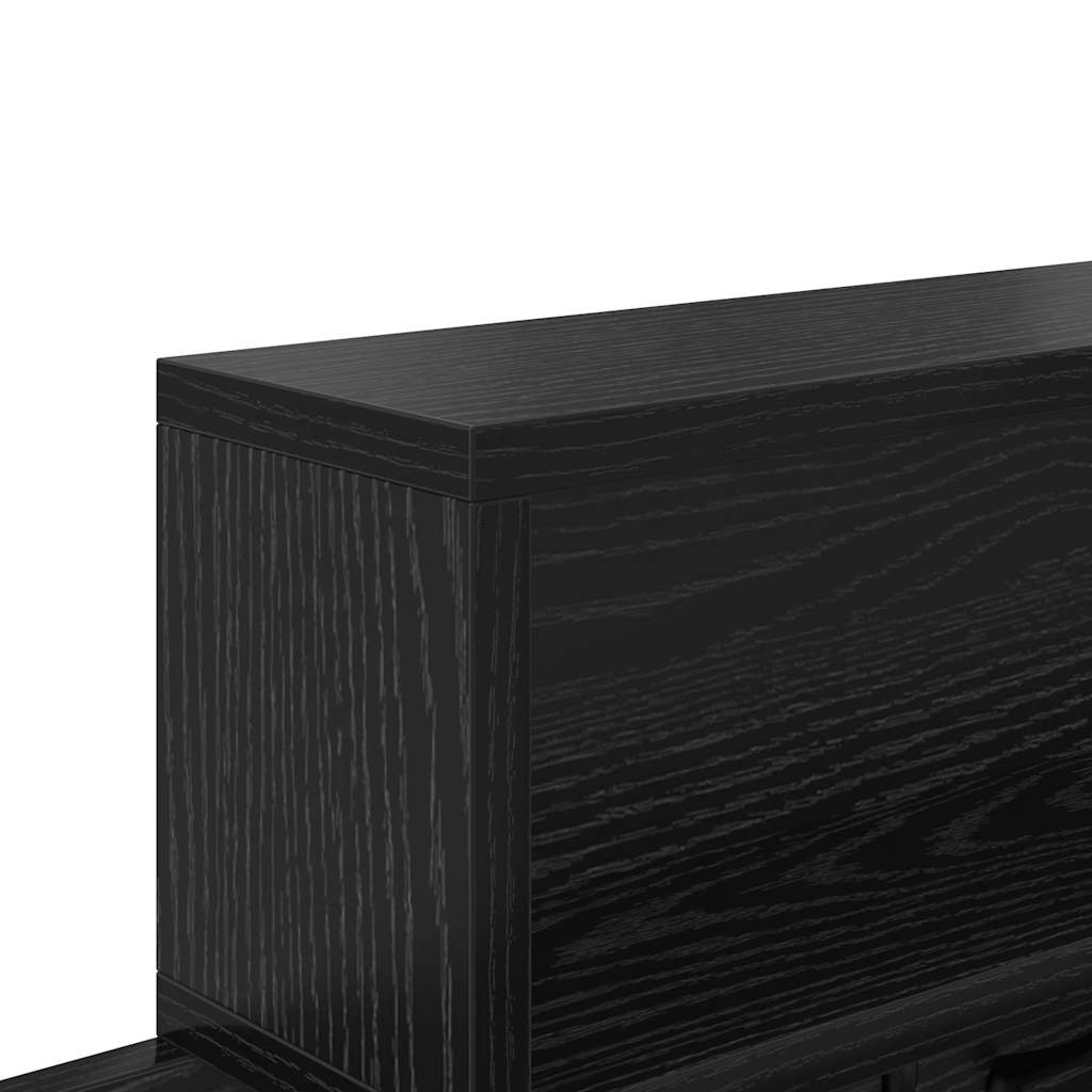 Prikabinamas paltas su lentyna juoda ąžuolo 100 x 12 x 43.5 cm