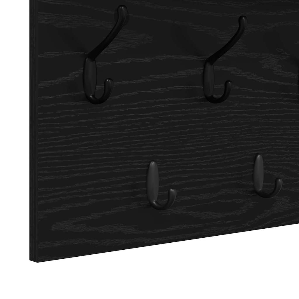 Prikabinamas paltas su lentyna Juodas ąžuolas 100 x 40 x 12 cm