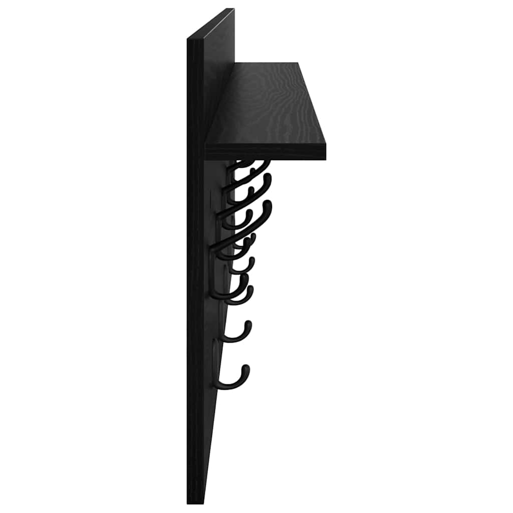 Prikabinamas paltas su lentyna juoda ąžuolo Apdirbta mediena