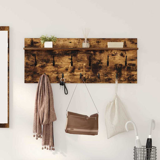 Prikabinamas paltas su lentyna Rūkyta ąžuolas 100 x 40 x 12 cm