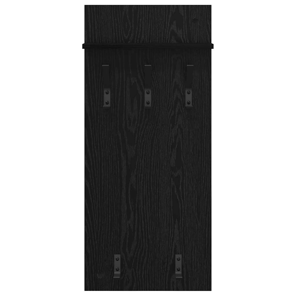 Prikabinamas paltas su lentyna juoda ąžuolo 90 x 40 x 10 cm