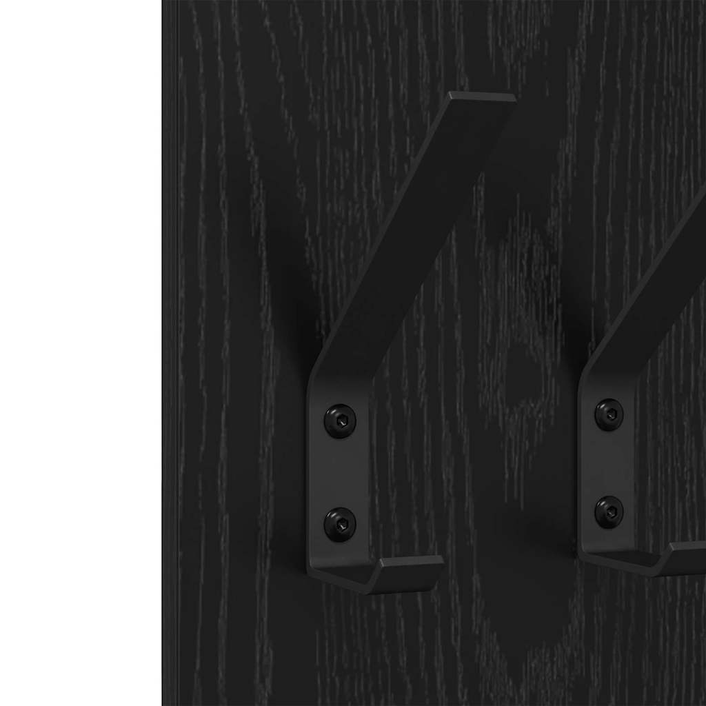 Prikabinamas paltas su saugykla juoda ąžuolo 20 x 1.5 x 100 cm