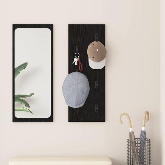 Prikabinamas paltas su saugykla Juodas ąžuolas 30 x 1,5 x 80 cm