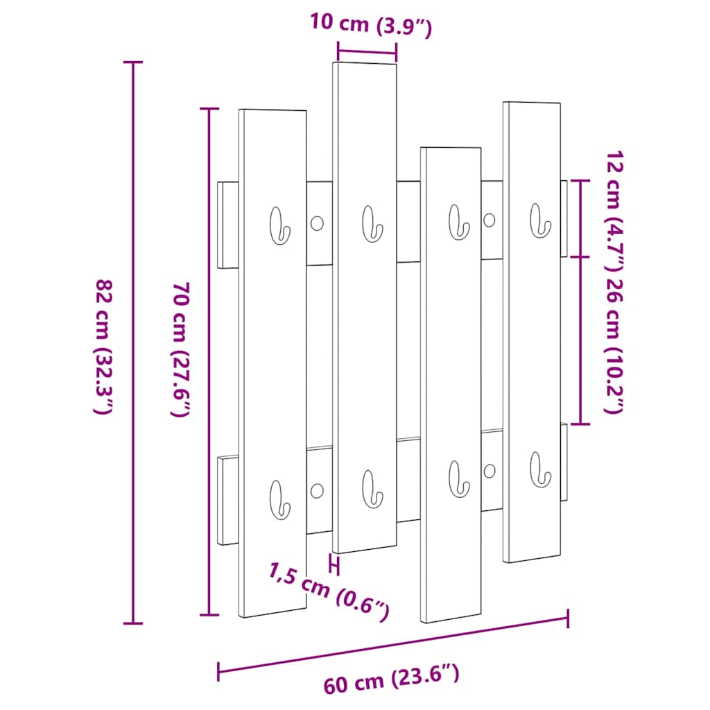 Prikabinamas paltas su saugykla Betono pilka 60 x 3 x 82 cm