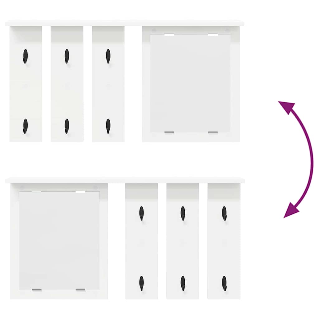 Prikabinamas paltas Balta 85 x 10 x 45 cm Apdirbta mediena