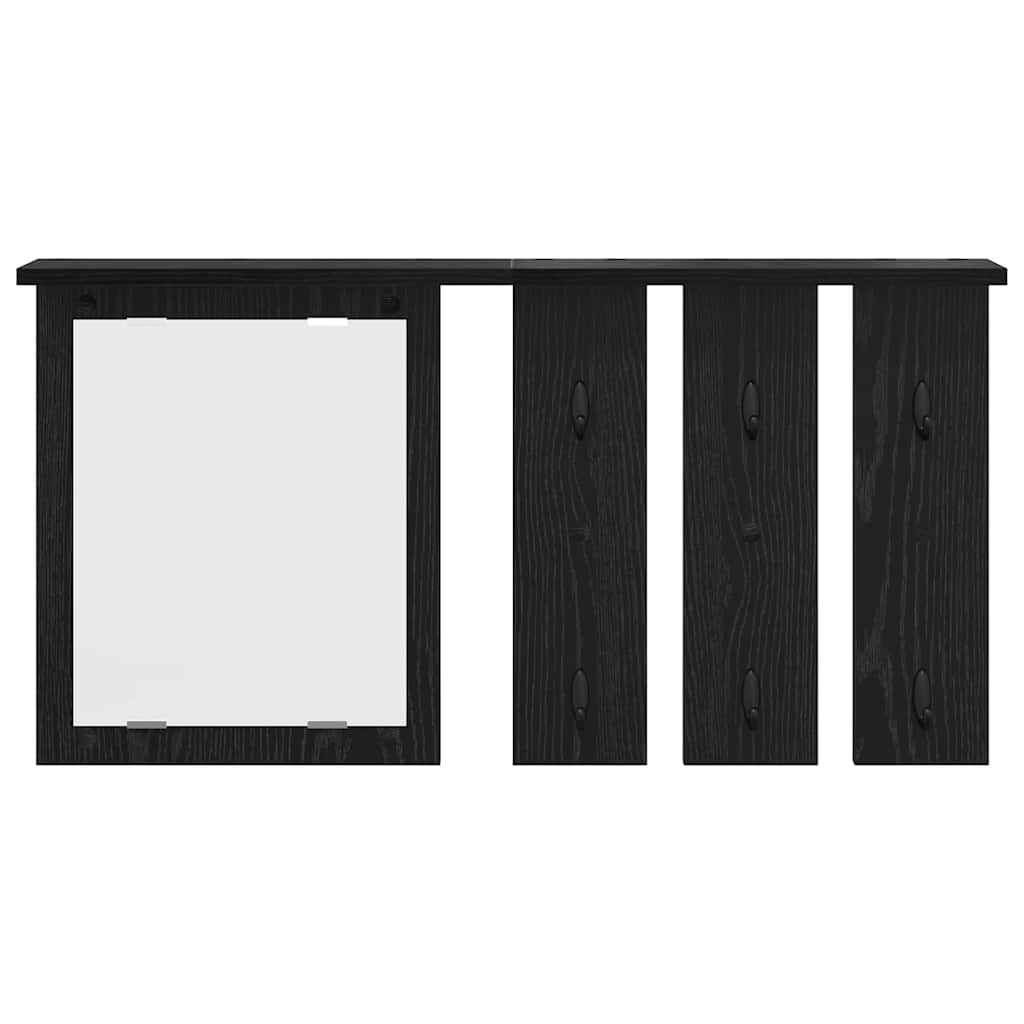 Prikabinamas paltas su lentyna juoda ąžuolo 85 x 10 x 45 cm