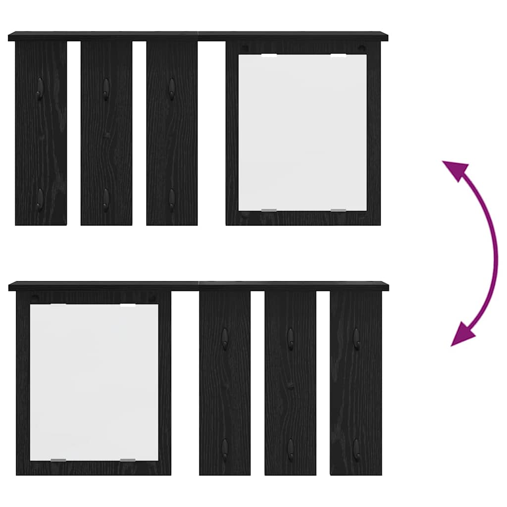 Prikabinamas paltas su lentyna juoda ąžuolo 85 x 10 x 45 cm