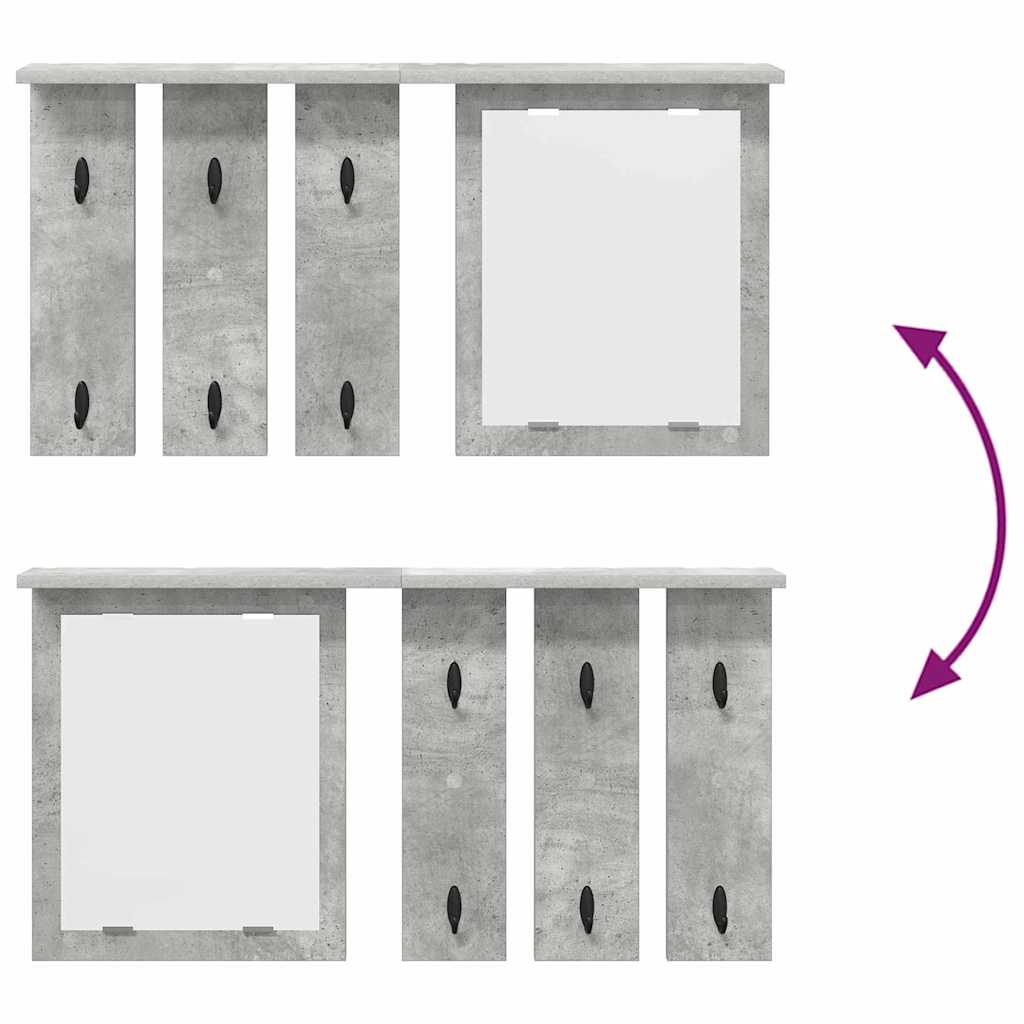 Prikabinamas paltas su lentyna Betono pilka 85 x 10 x 45 cm