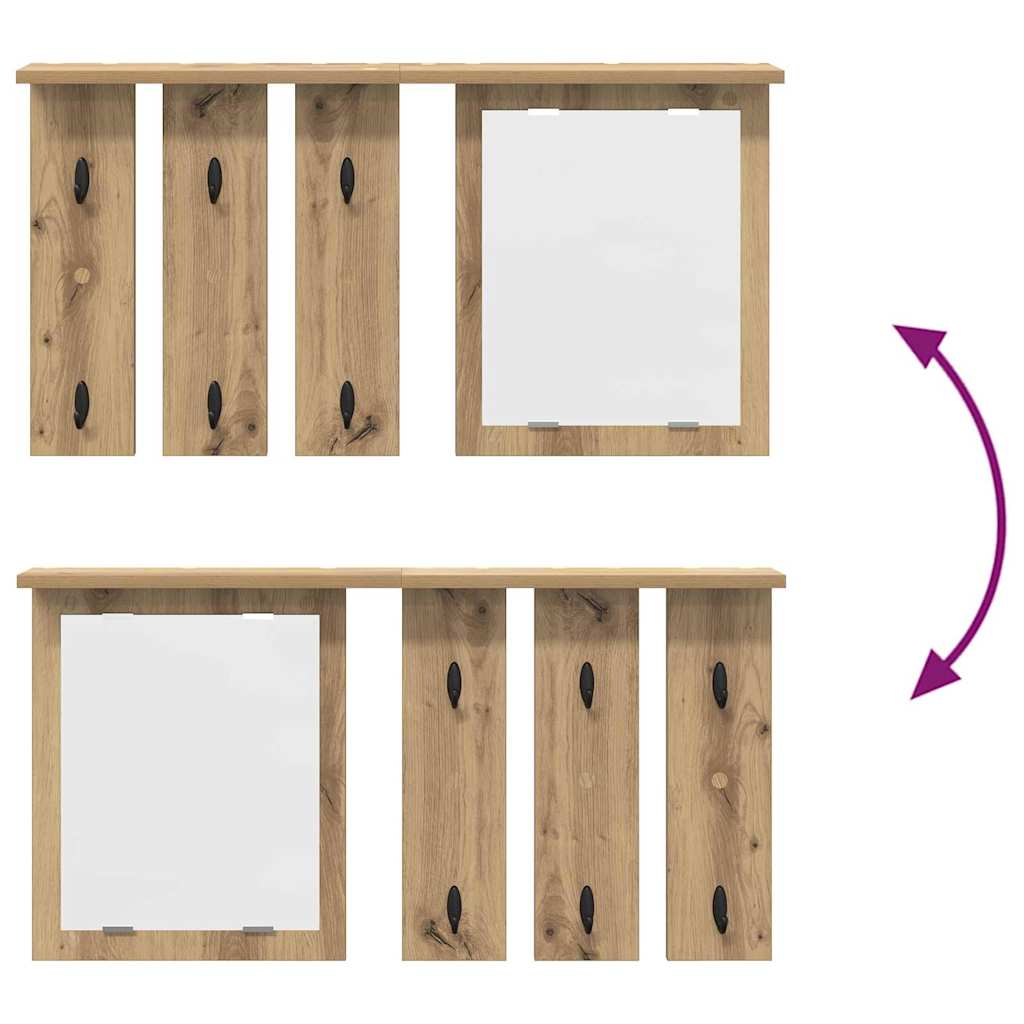 Prikabinamas paltas su lentyna artisano ąžuolo 85 x 10 x 45 cm