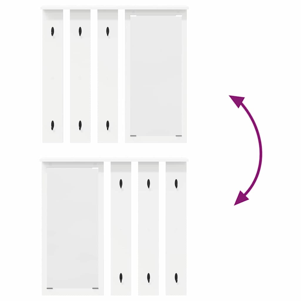Prikabinamas paltas Balta 84 x 10 x 80 cm Apdirbta mediena