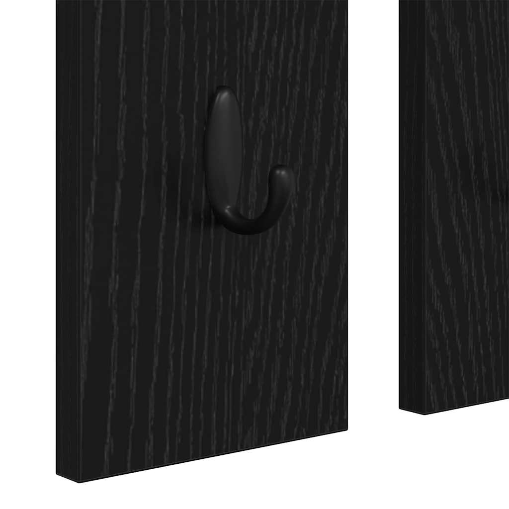 Prikabinamas paltas su lentyna juoda ąžuolo 84 x 10 x 80 cm