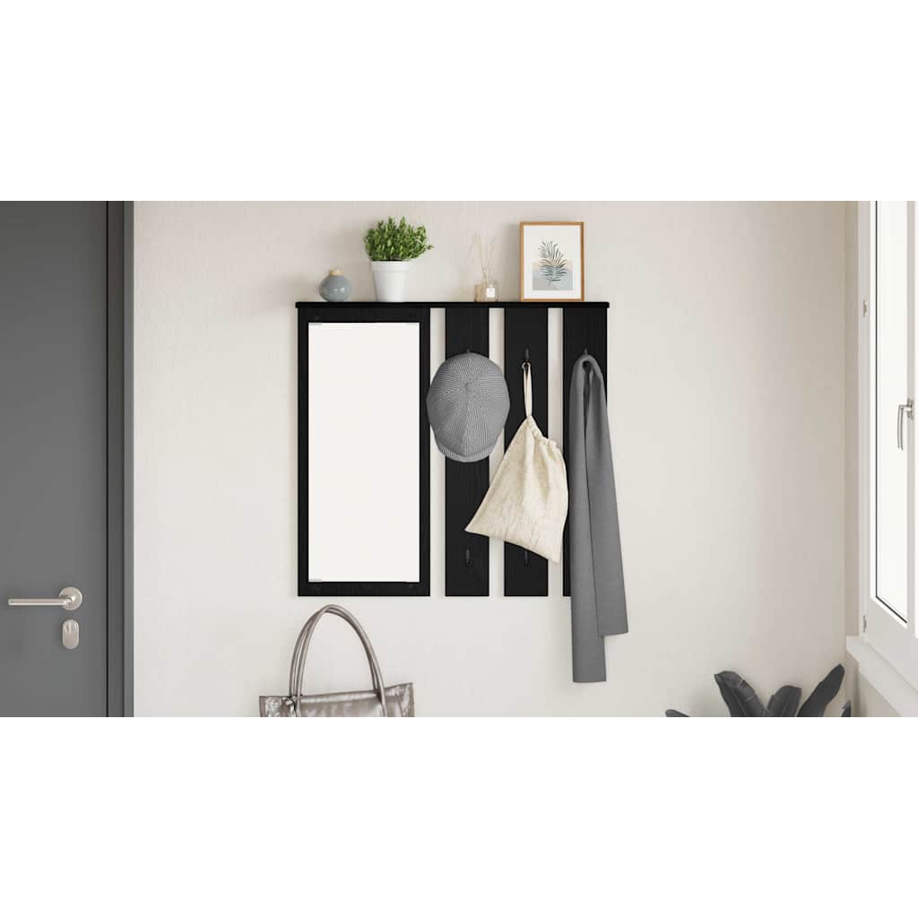 Prikabinamas paltas su lentyna juoda ąžuolo 84 x 10 x 80 cm