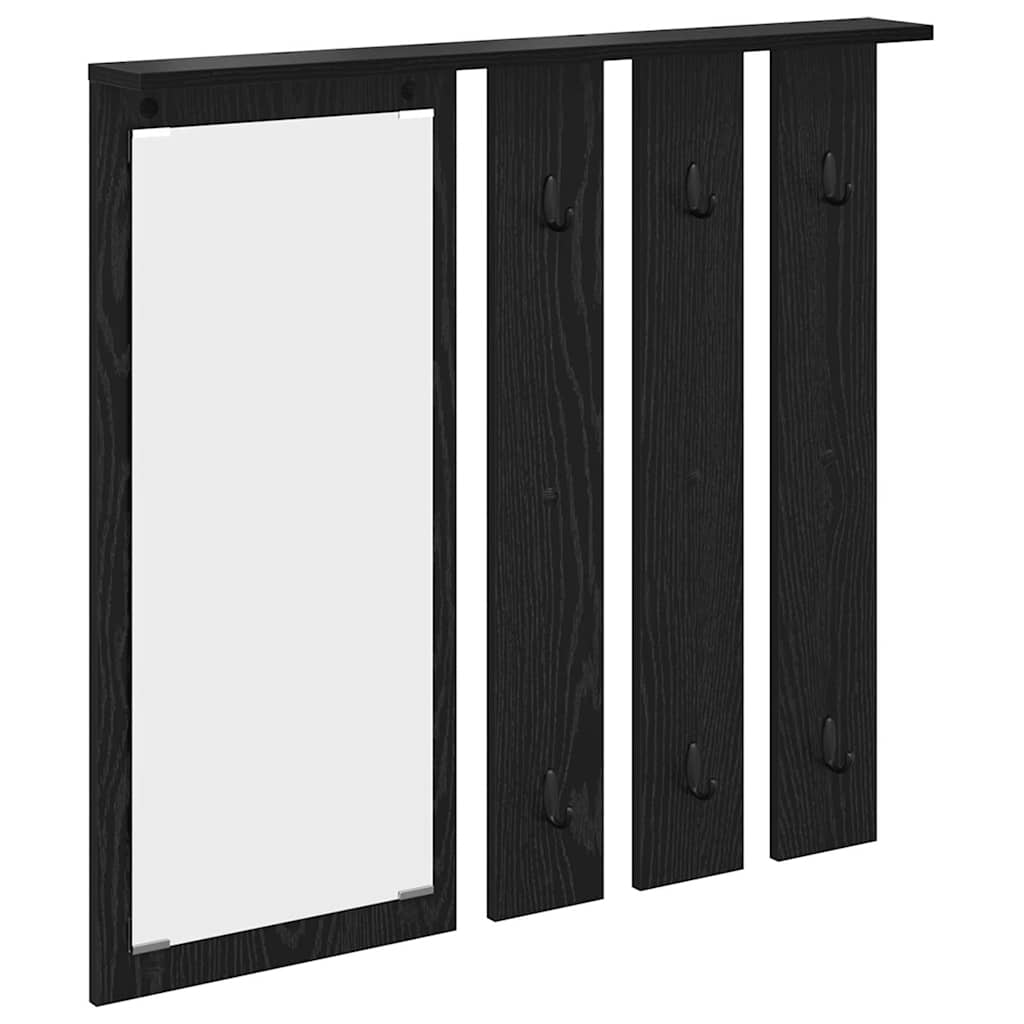 Prikabinamas paltas su lentyna juoda ąžuolo 84 x 10 x 80 cm