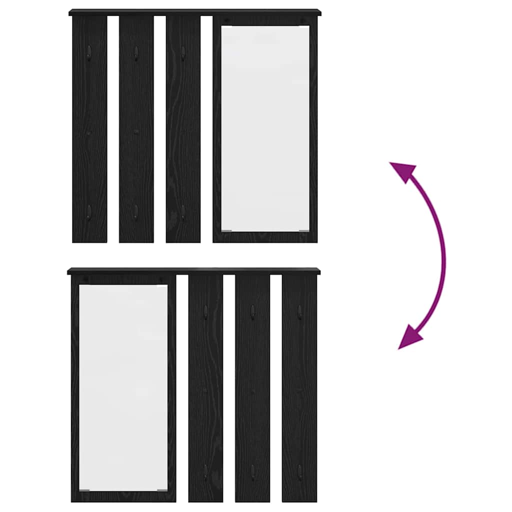 Prikabinamas paltas su lentyna juoda ąžuolo 84 x 10 x 80 cm