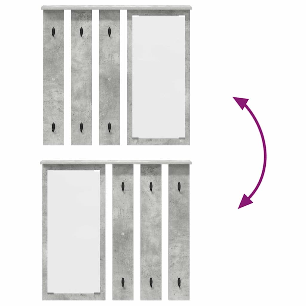 Prikabinamas paltas su lentyna Betono pilka 84 x 10 x 80 cm