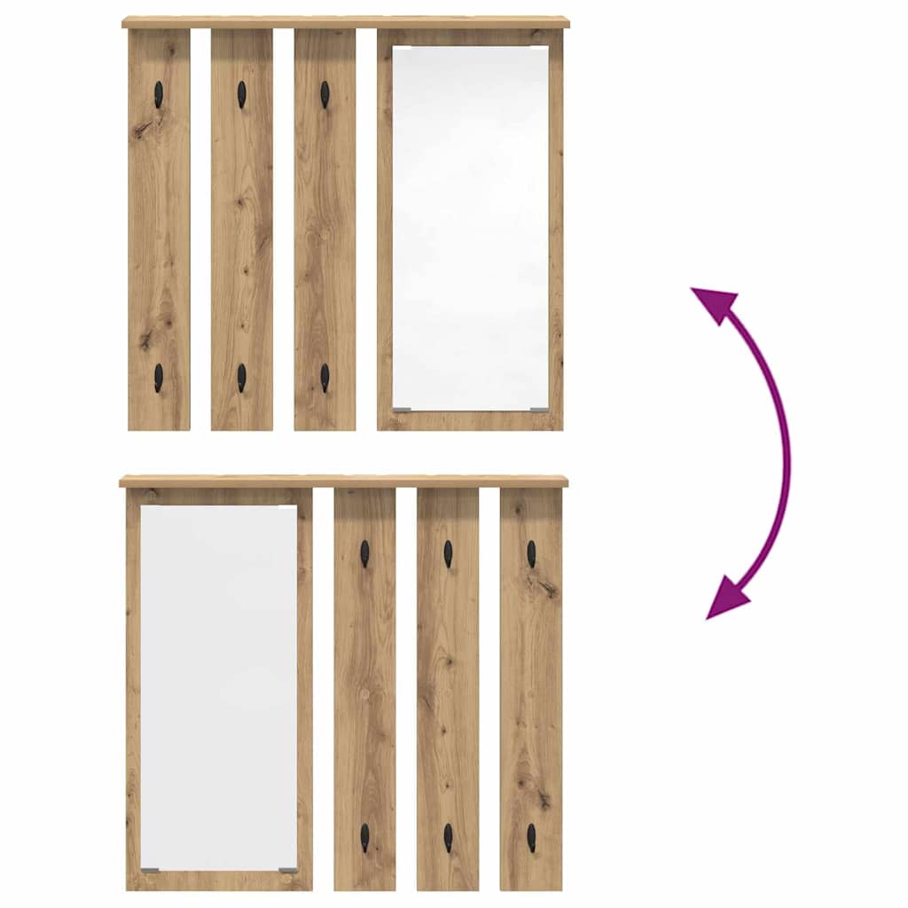 Prikabinamas paltas su lentyna artisano ąžuolo 84 x 10 x 80 cm